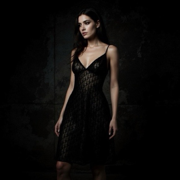 Dior John Galliano Y2K Archive Black Trotter Monogram Logo Illusion Dress - Picture 3 of 14